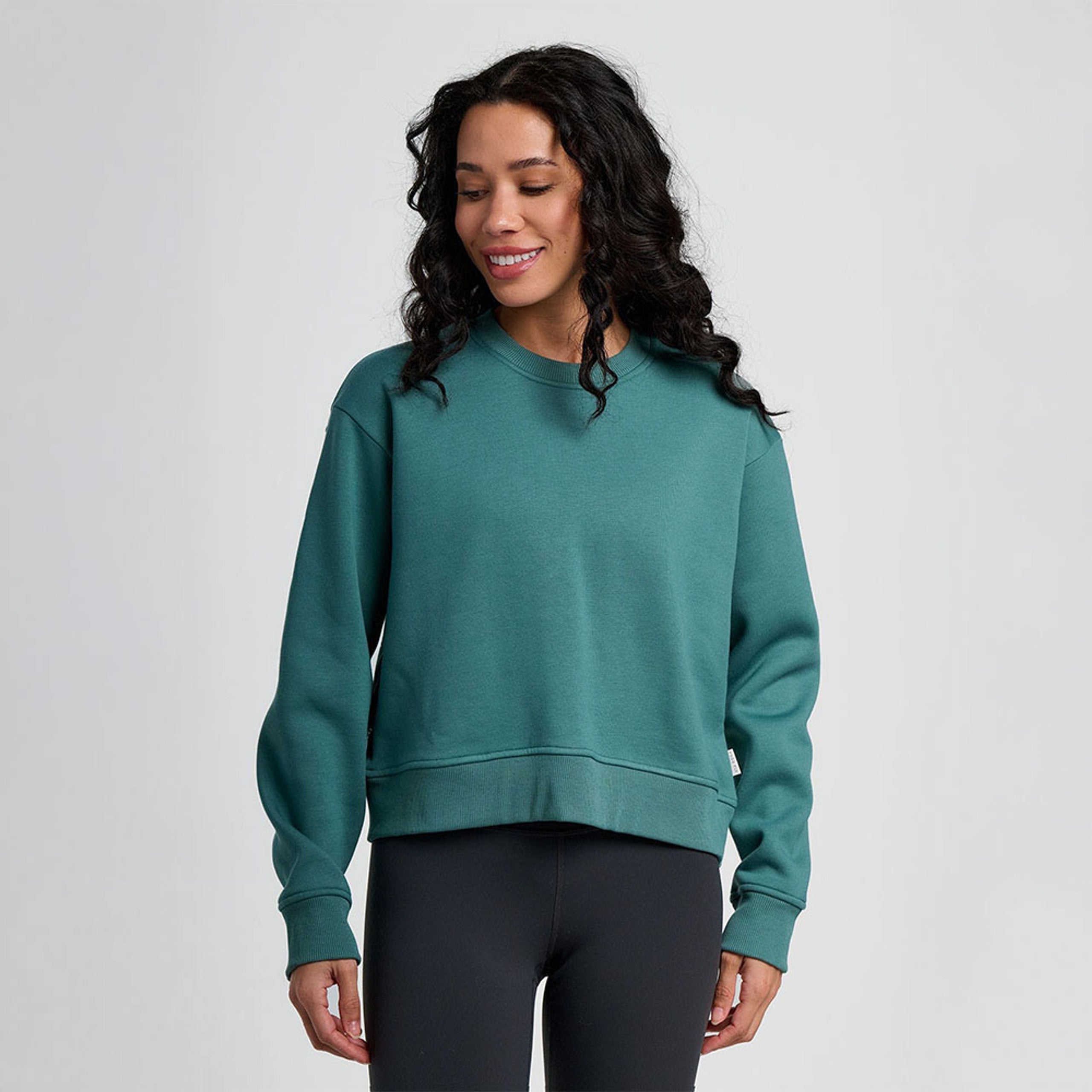 Free Fly W Bamboo Northcoast Fleece Crew SEA PINE