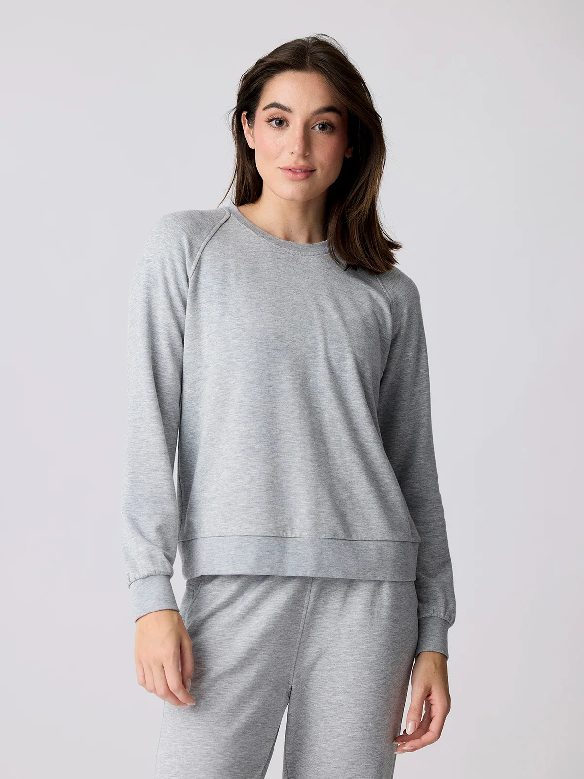 Free Fly W Bamboo LW Fleece Crew HEATHER GREY