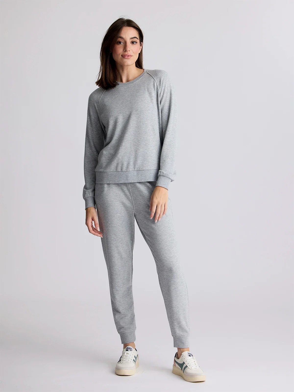 Free Fly W Bamboo LW Fleece Crew HEATHER GREY