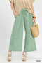 Umgee W Striped Wide Leg Pants GREEN