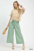 Umgee W Striped Wide Leg Pants GREEN