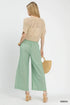 Umgee W Striped Wide Leg Pants GREEN