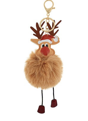 Golden Stella Reindeer Keychain BEIGE