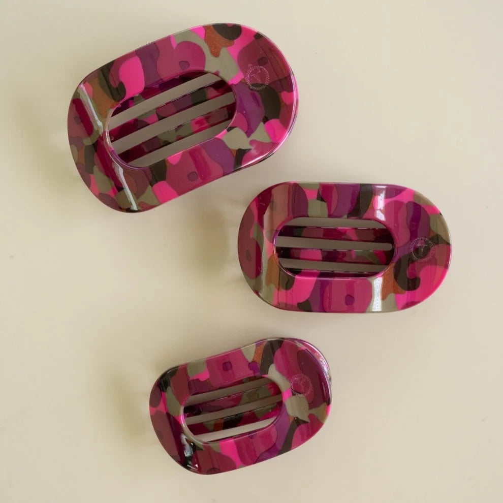 Teleties Medium Flat Round Hair Clip GARDEN GLAM