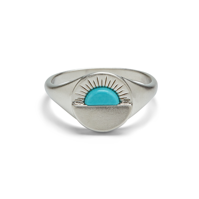 Pura Vida Gemstone Sunset Signet Ring SILVER