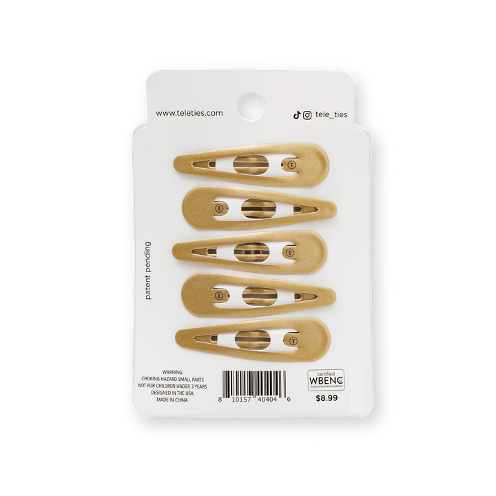 Teleties Snap Clip 6-Pack GOLD