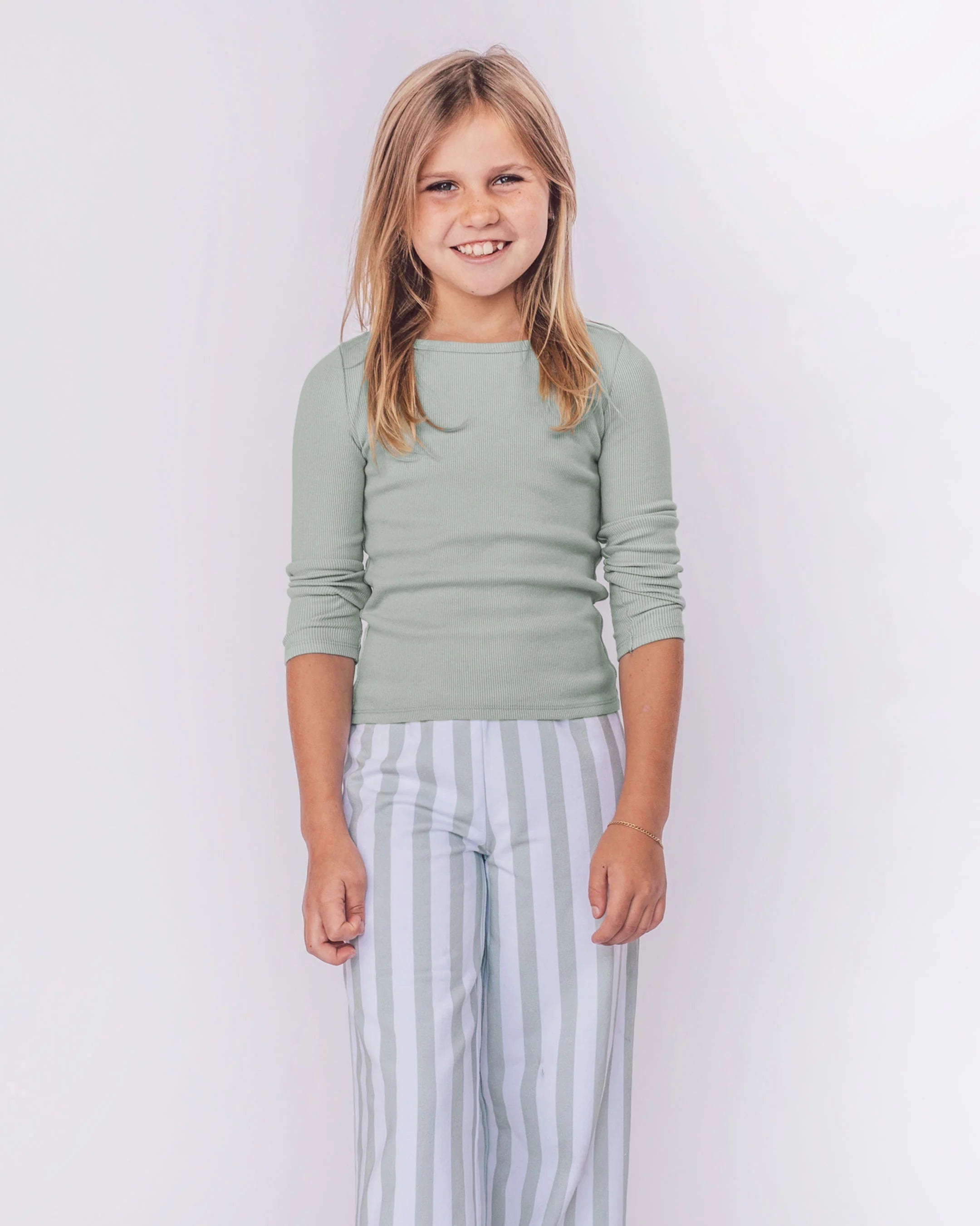 Feather 4 Arrow Kids LS Brooklin Rib Top SEAFOAM