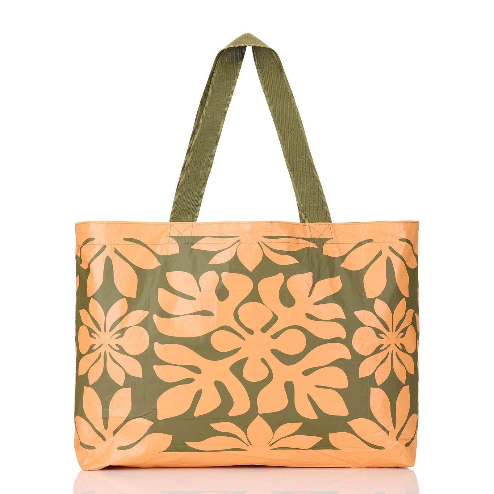 ALOHA Collection Ka'ulu Holo Holo Reversible Tote PAPAYA ON OLIVE