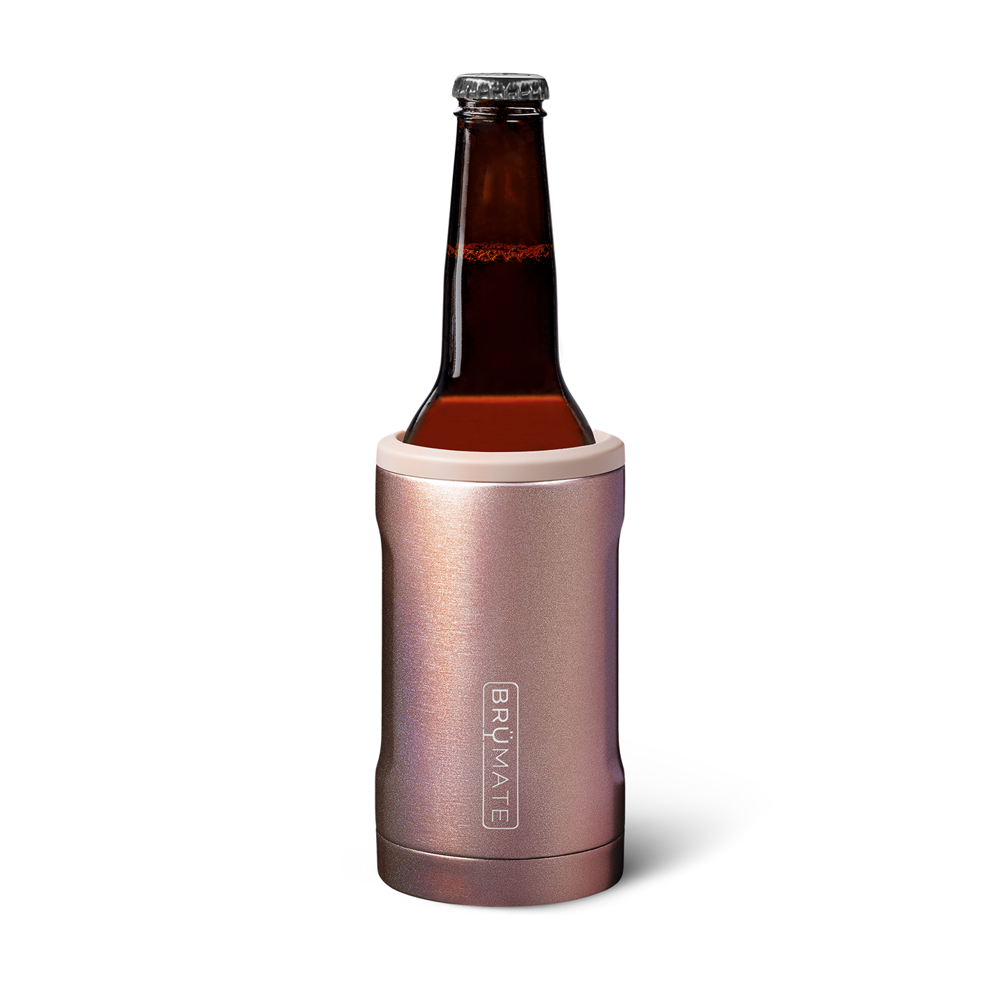 BruMate Hopsulator Bott'l 12 oz GLITTER ROSE GOLD