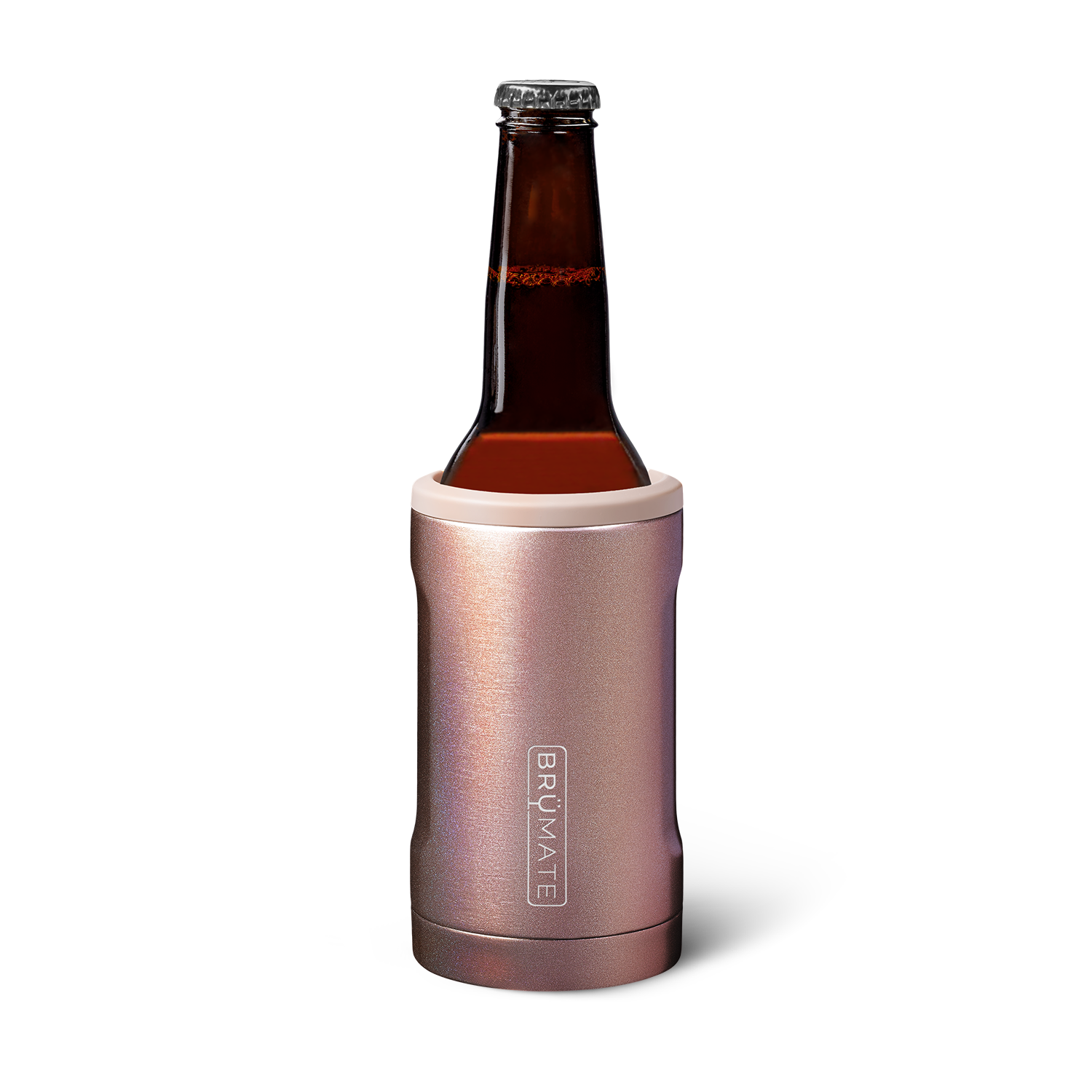 BruMate Hopsulator Bott'l 12 oz GLITTER ROSE GOLD