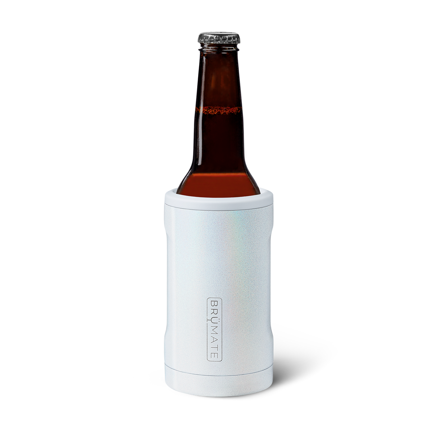 BruMate Hopsulator Bott'l 12 oz GLITTER WHITE