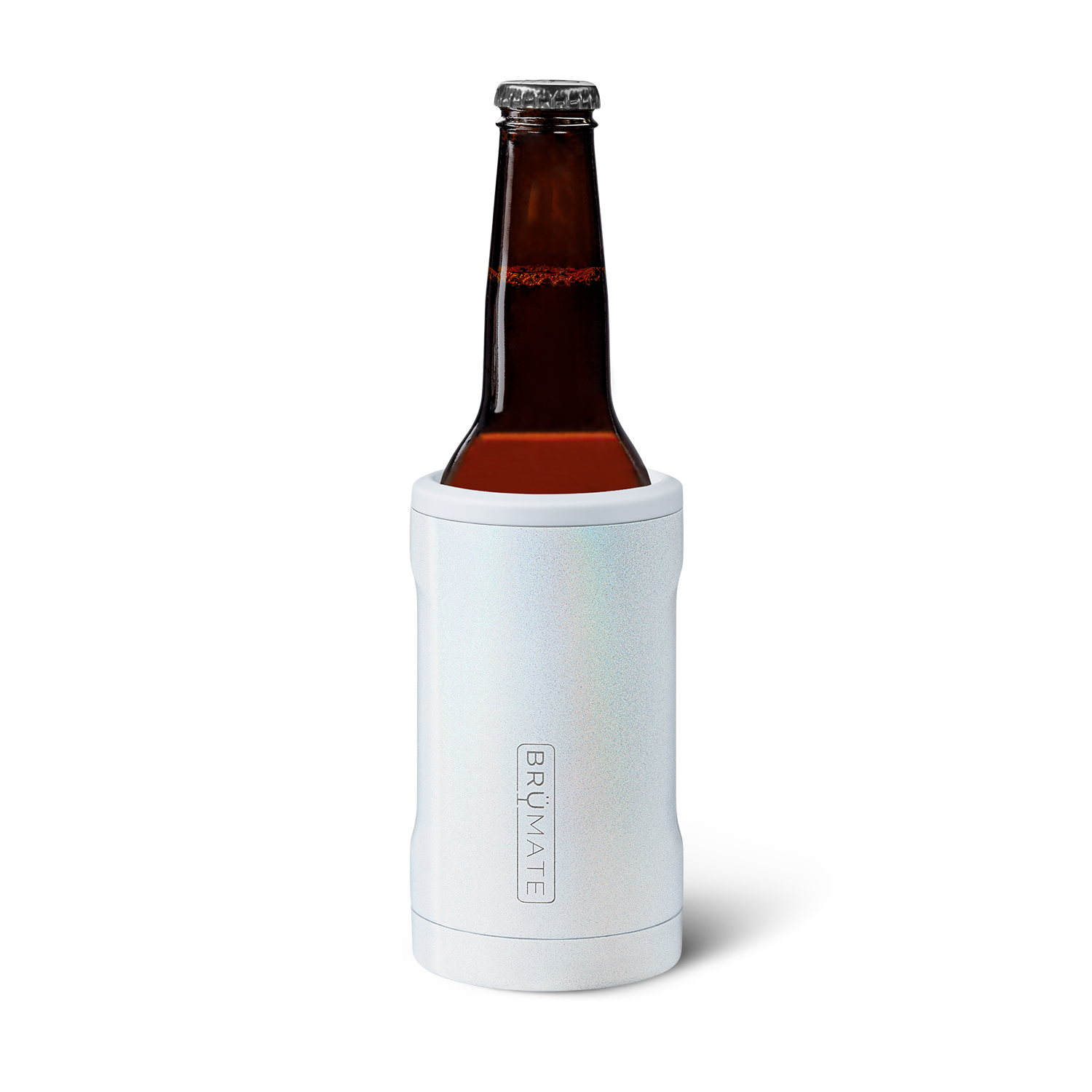 BruMate Hopsulator Bott'l 12 oz GLITTER WHITE