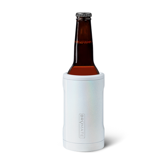 BruMate Hopsulator Bott'l 12 oz GLITTER WHITE