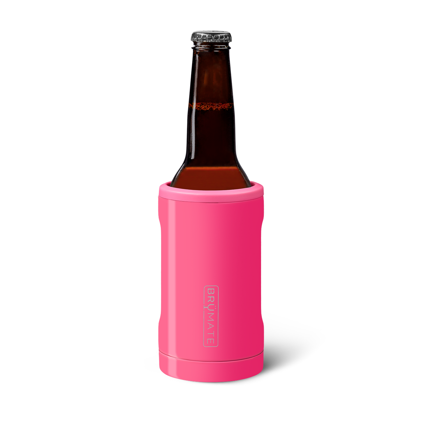 BruMate 12 oz Hopsulator Neon Pink Holds 12 oz Beer Can