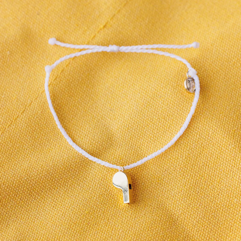 Pura Vida Whistle Charm Bracelet WHITE