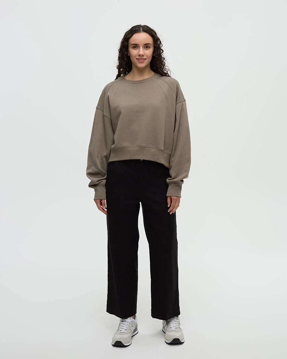tentree W Bluffs Cropped Crew CLAY