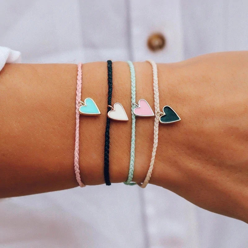 Pura Vida Petite Heart Rose Gold Bracelet BLACK