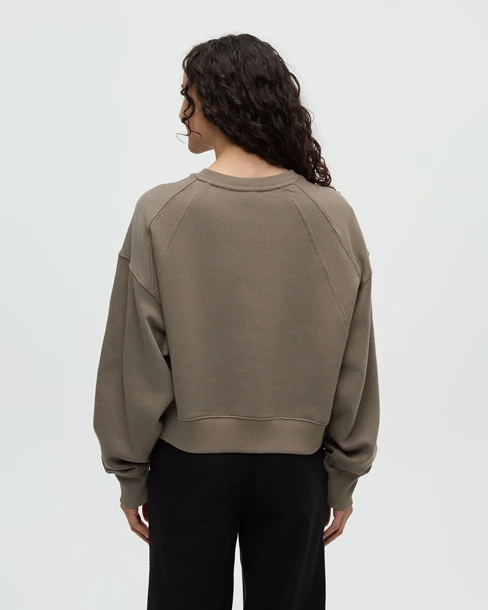 tentree W Bluffs Cropped Crew CLAY