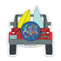 The Happy Sea 3" Surf Jeep Sticker