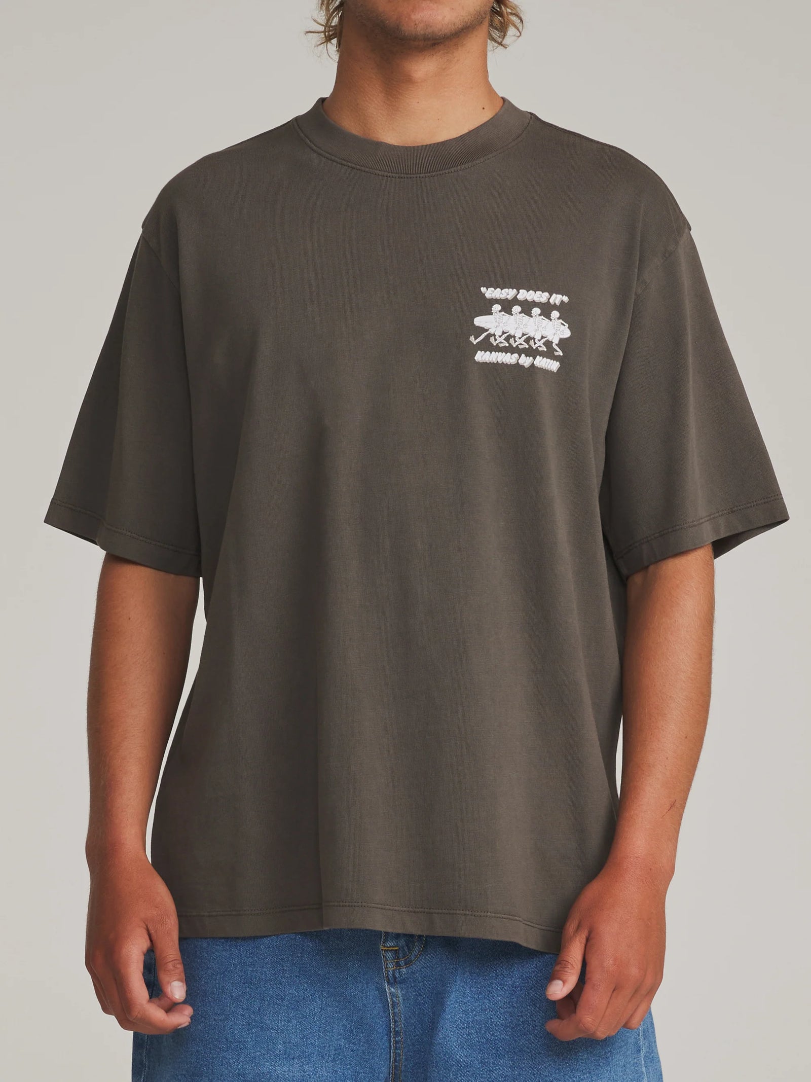 Katin M SS Bones Box Tee LEAD VINTAGE WASH