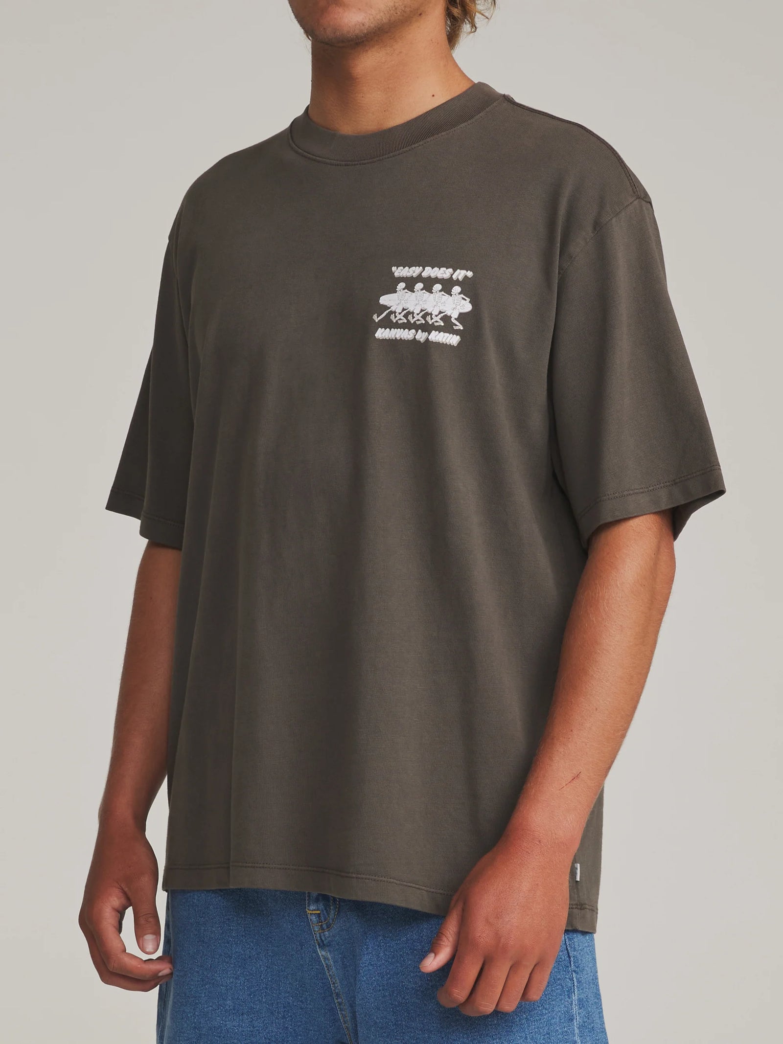 Katin M SS Bones Box Tee LEAD VINTAGE WASH