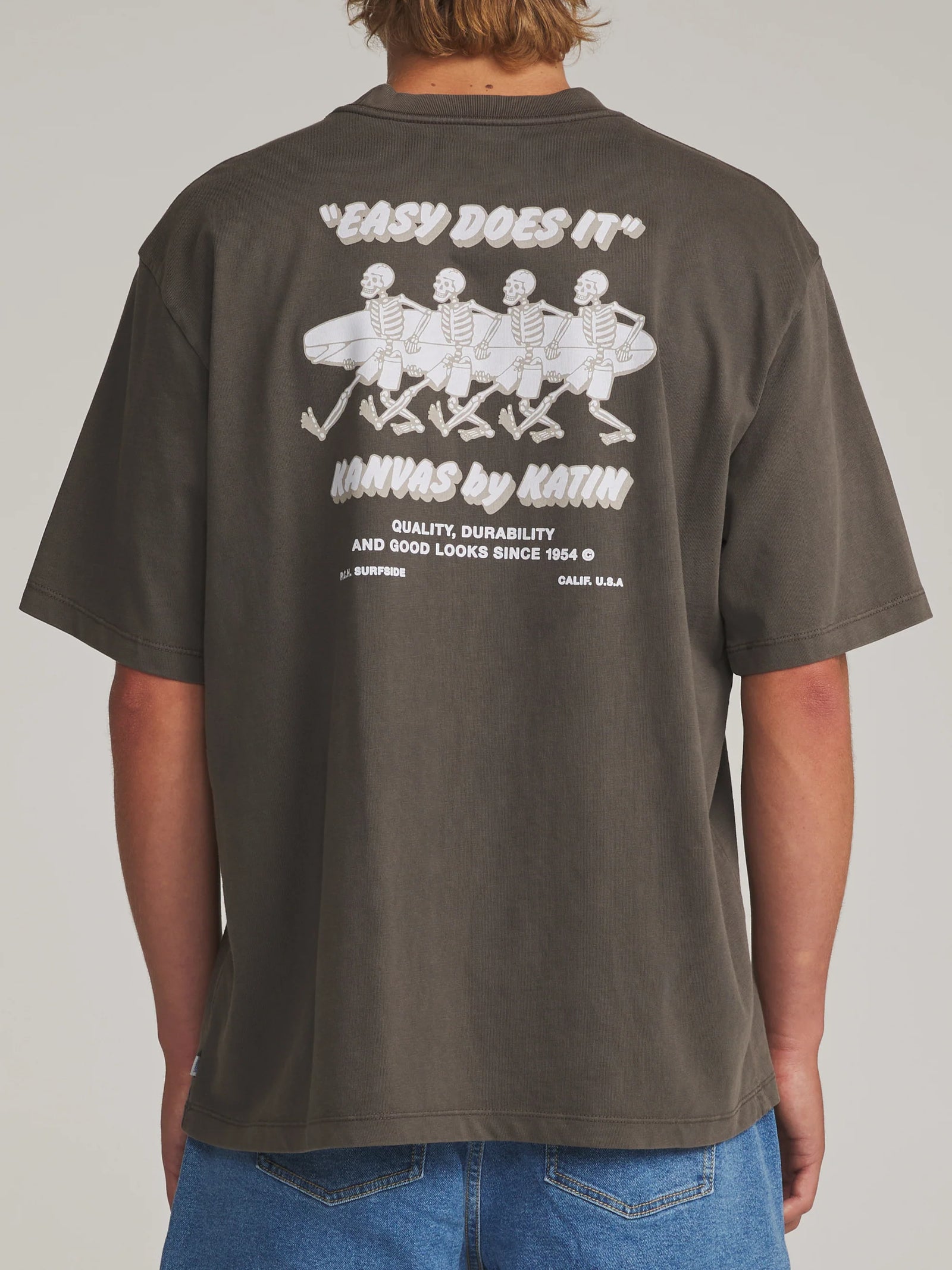 Katin M SS Bones Box Tee LEAD VINTAGE WASH