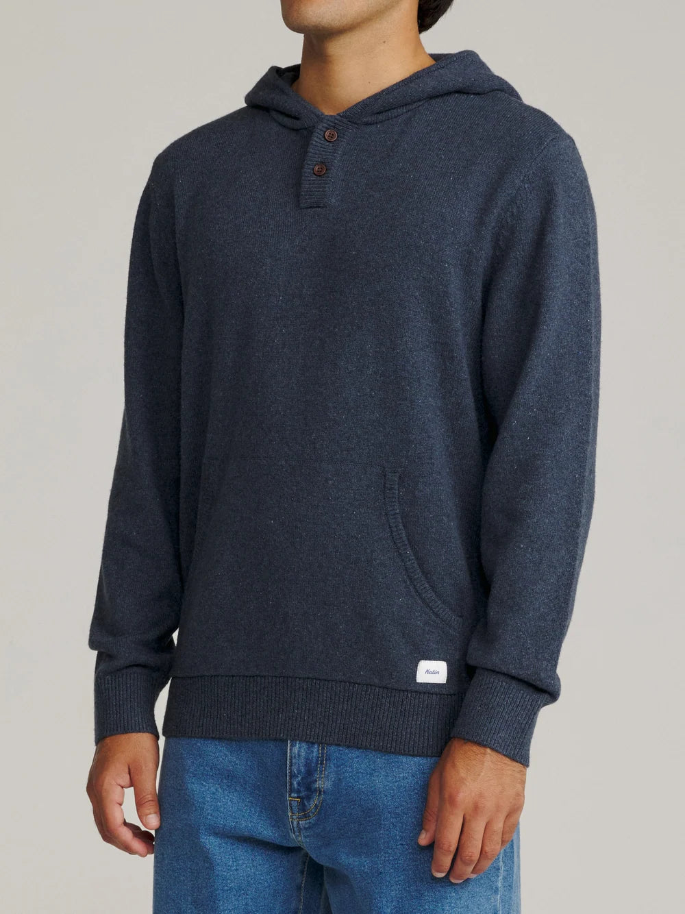 Katin M Hayes Hooded Henley Sweater HEATHER BLUE