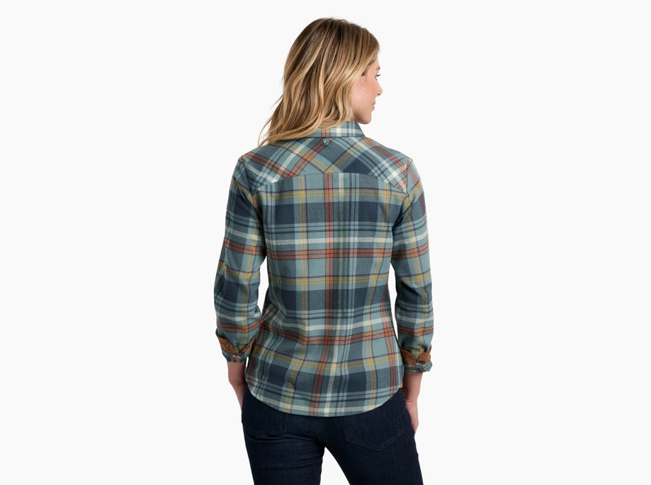 KUHL W LS Tess Flannel MINERAL BLUE