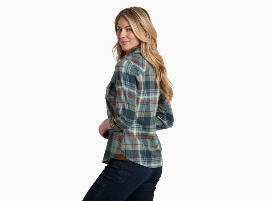 KUHL W LS Tess Flannel MINERAL BLUE