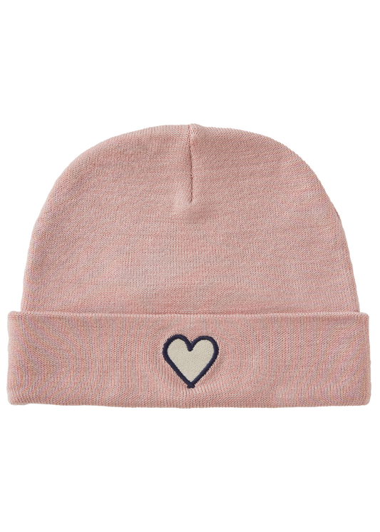 Life is Good W Cuffed Beanie Heart HIMALAYAN PINK