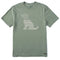 Life Is Good M Crusher Lite American Flag Dog Tee MOSS GREEN