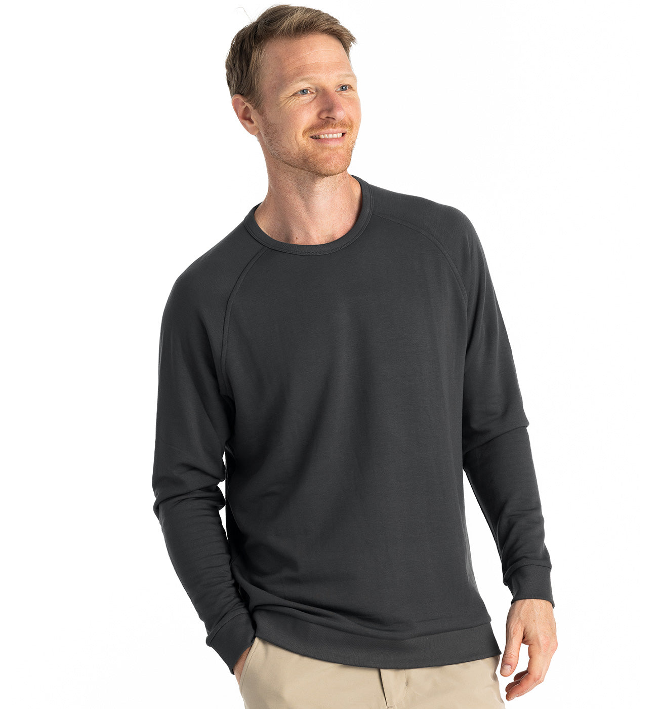 Free Fly M Bamboo Lightweight Fleece Crew BLACK SAND