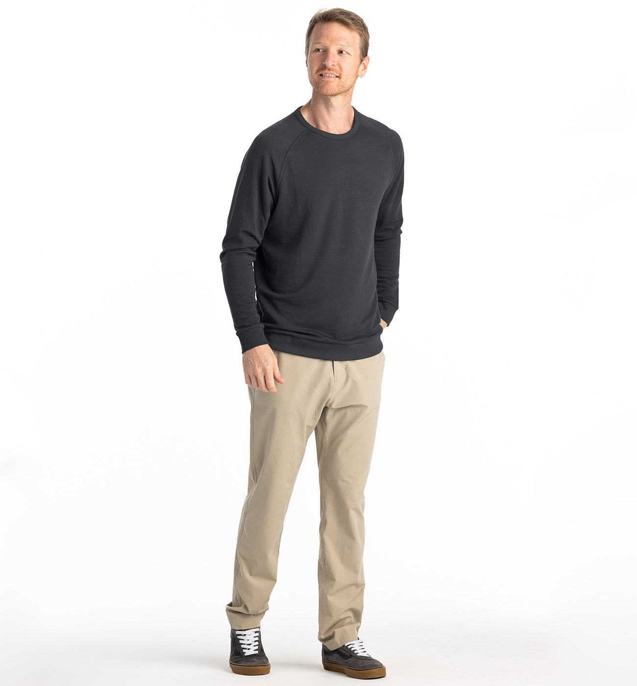 Free Fly M Bamboo Lightweight Fleece Crew BLACK SAND