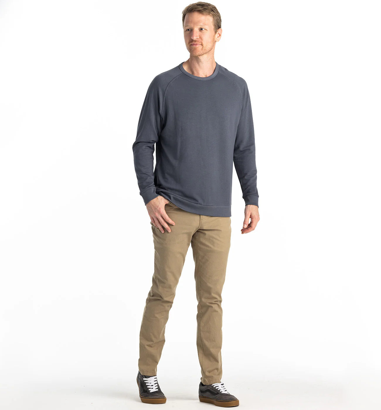 Free Fly M Bamboo LW Fleece Crew STORM CLOUD