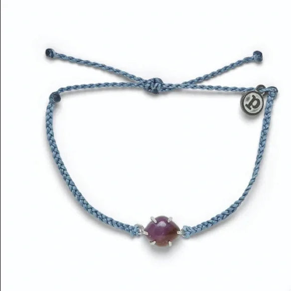 Pura Vida Silver Crystal Cove Bracelet BLUE STEEL