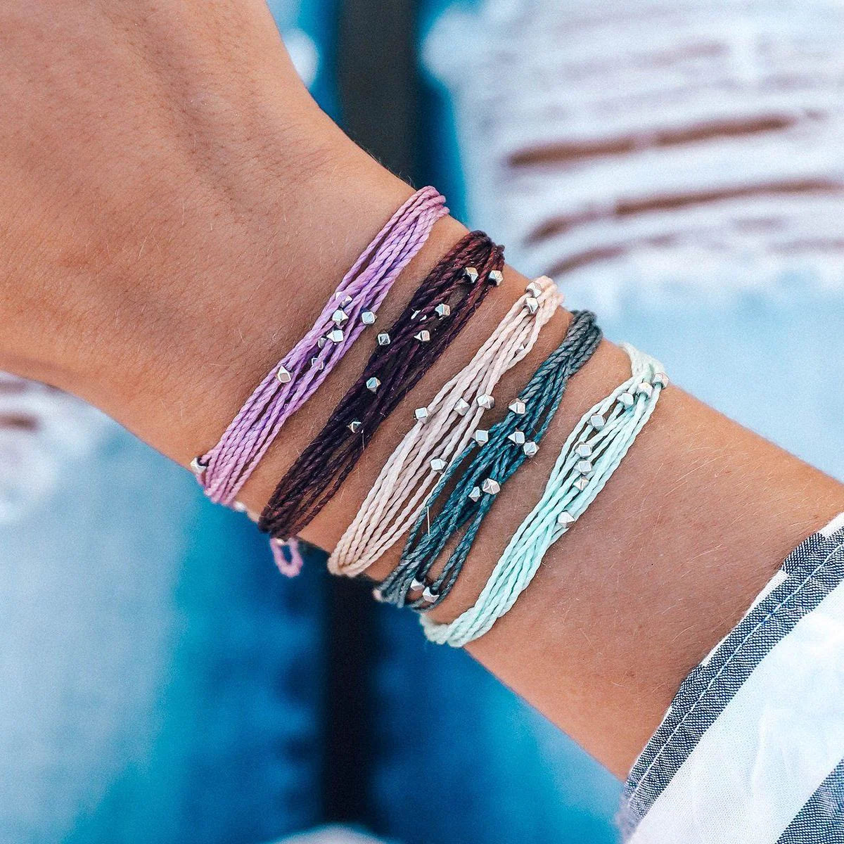 Pura Vida Silver Heart Malibu Bracelet LAVENDER