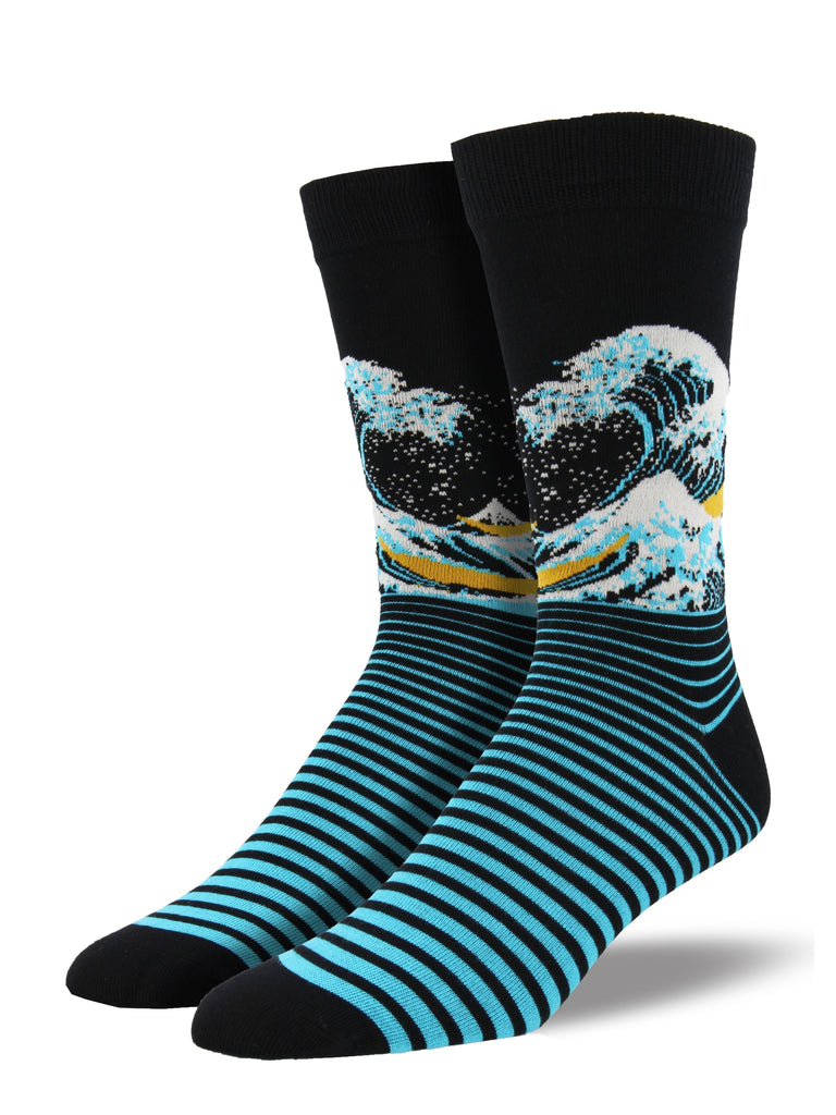 Socksmith M Bamboo Crew The Wave BLACK