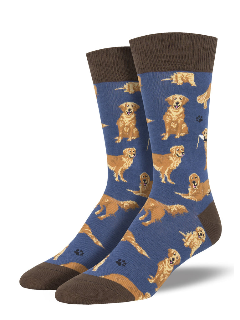 Socksmith M Golden Retrievers BLUE