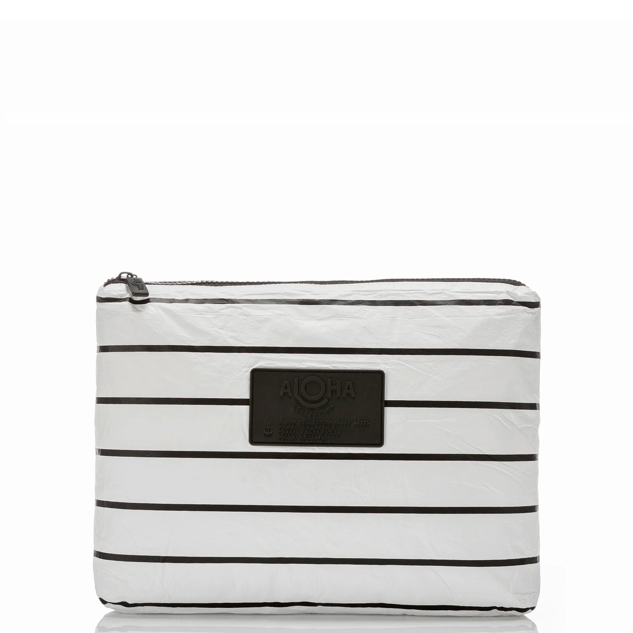 ALOHA Collection Pinstripe Mid Pouch BLACK ON WHITE