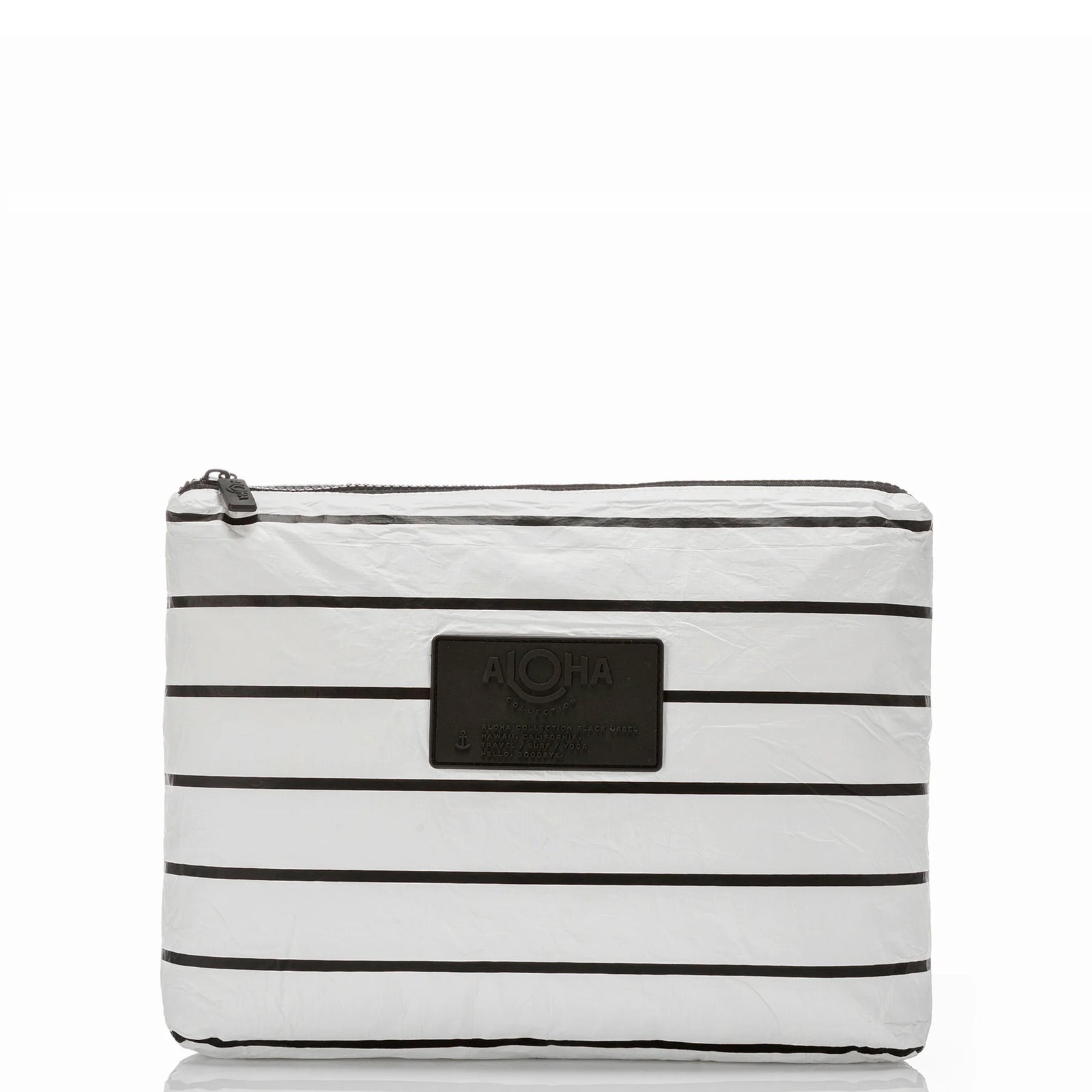 ALOHA Collection Pinstripe Mid Pouch BLACK ON WHITE