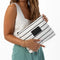 ALOHA Collection Pinstripe Mid Pouch BLACK ON WHITE