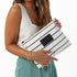 ALOHA Collection Pinstripe Mid Pouch BLACK ON WHITE