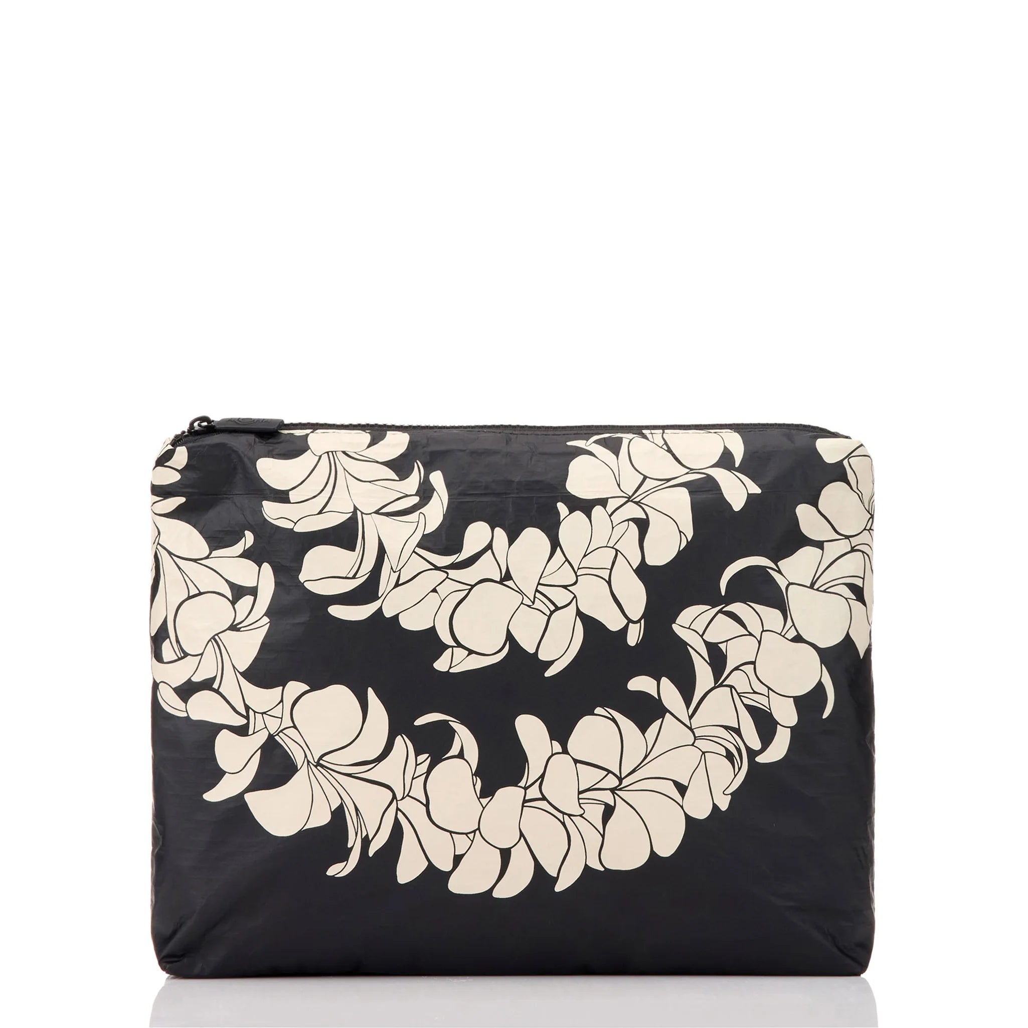 ALOHA Collection Plumeria Lei Mid Pouch SANDSTONE ON BLACK