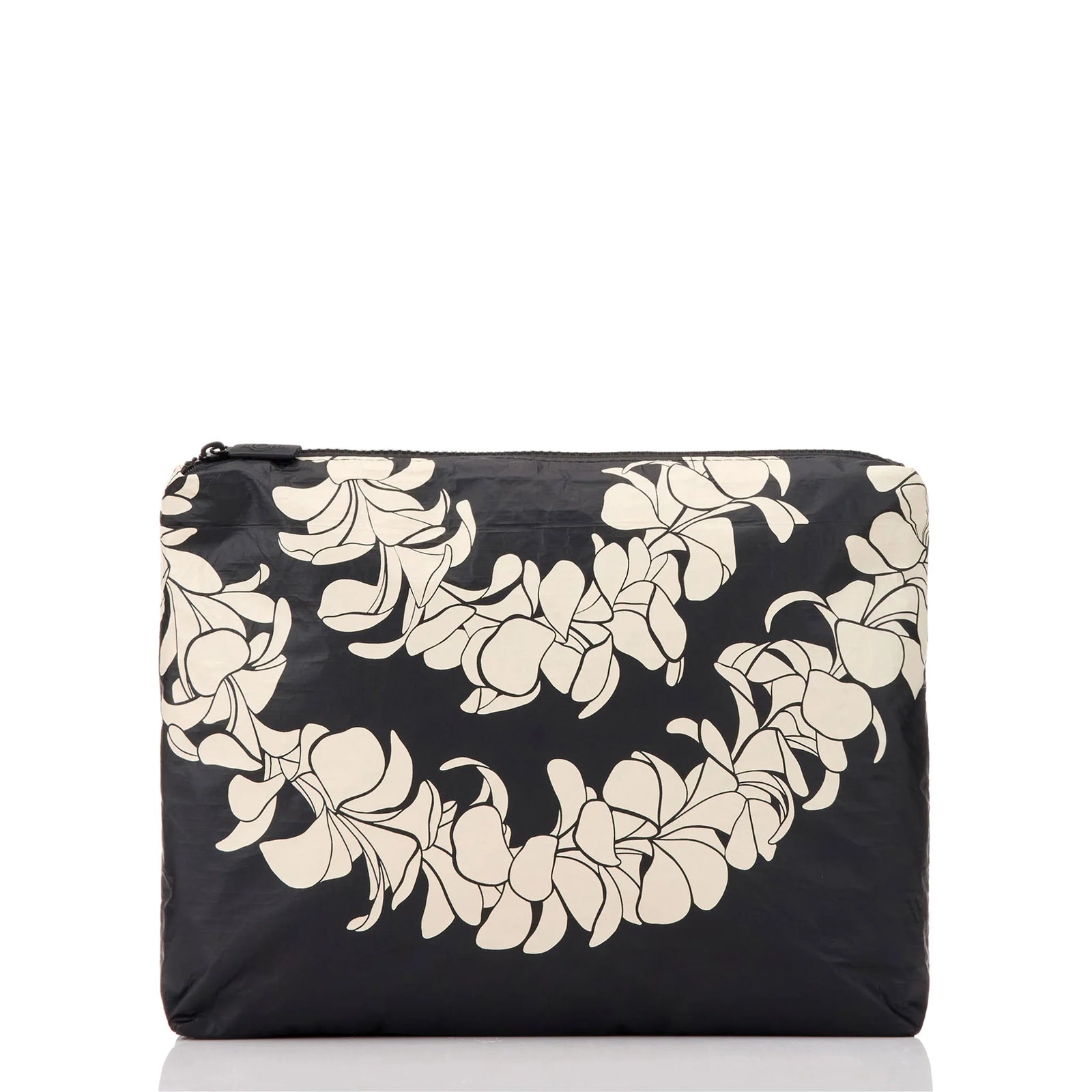 ALOHA Collection Plumeria Lei Mid Pouch SANDSTONE ON BLACK