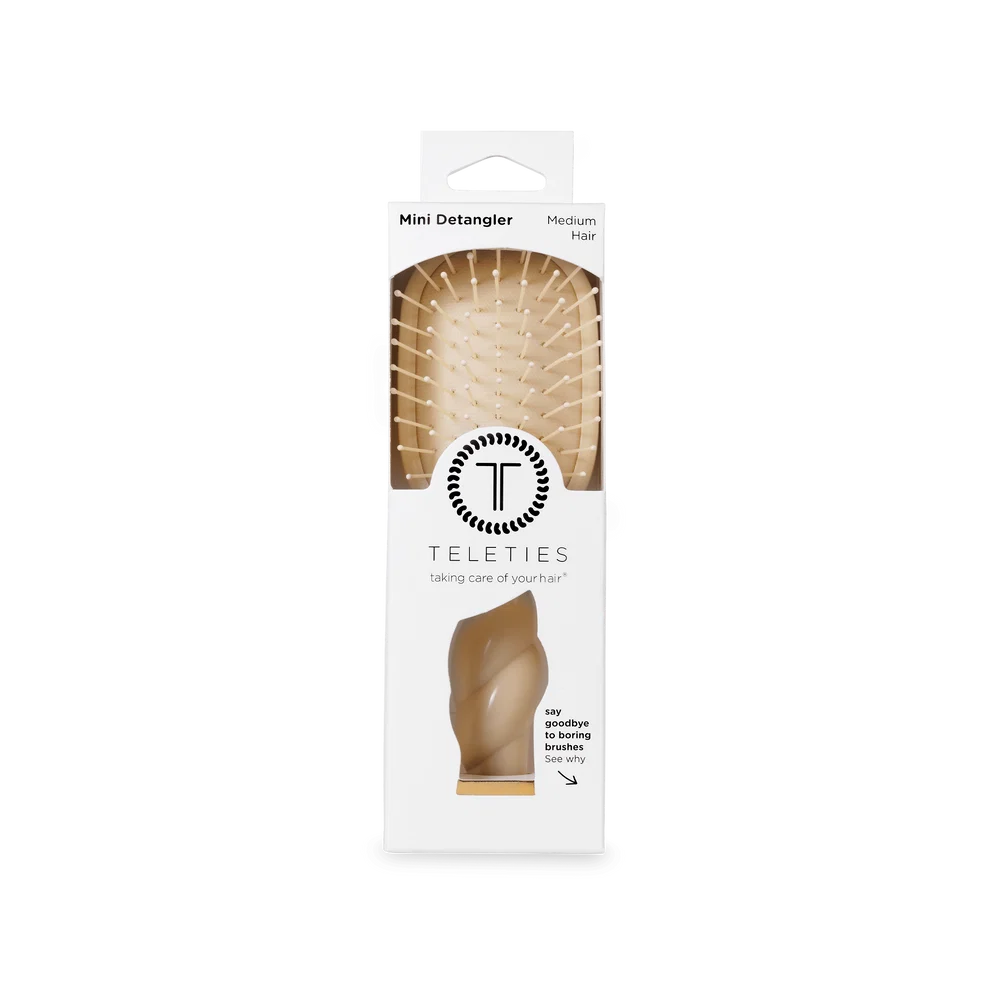 Teleties Mini Detangler Hair Brush - Medium Hair TAN