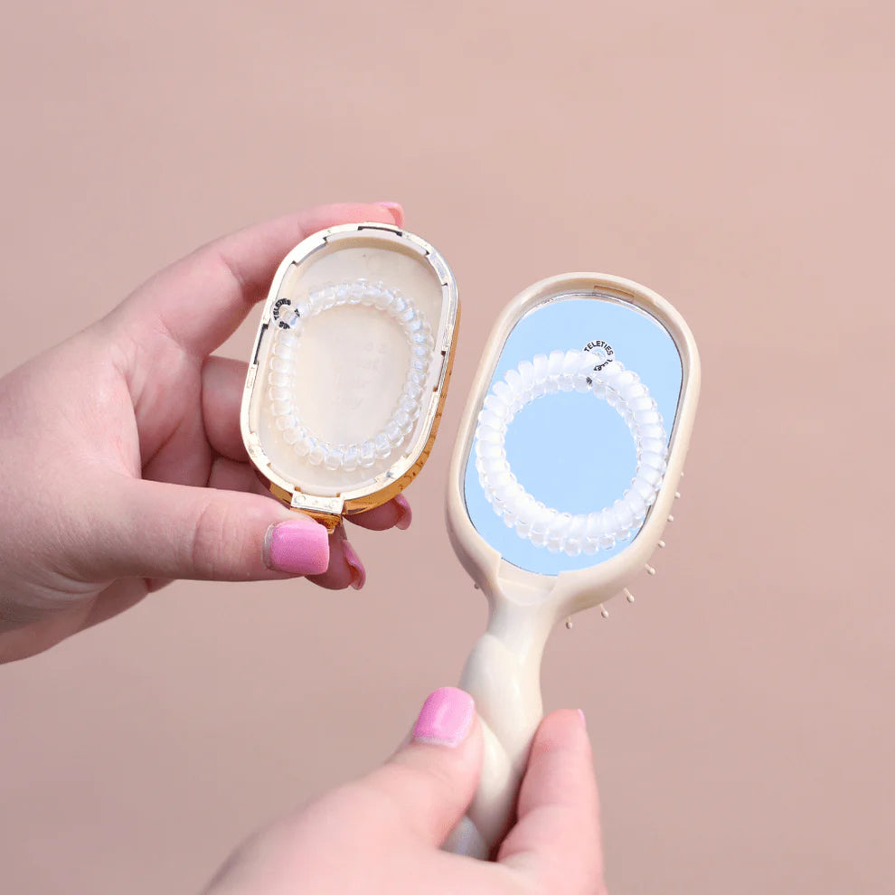 Teleties Mini Detangler Hair Brush - Medium Hair TAN