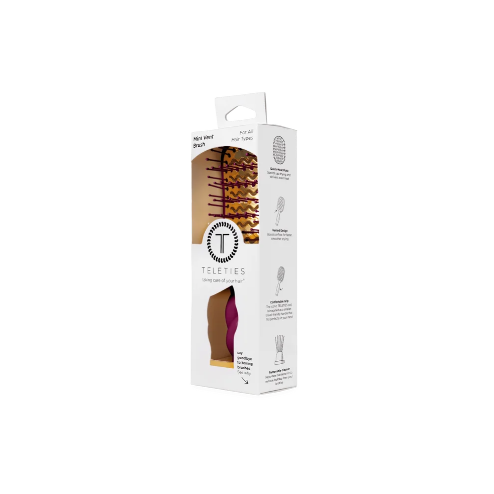 Teleties Mini Vented Hair Brush - All Hair Types MULBERRY