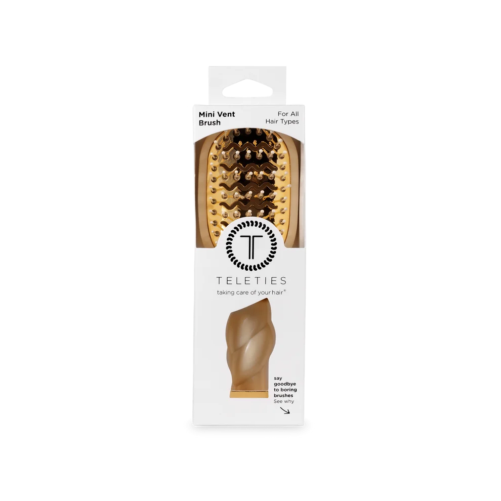 Teleties Mini Vented Hair Brush - All Hair Types TAN