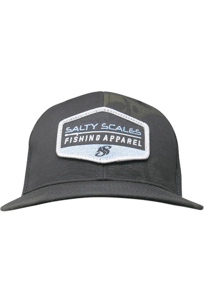 Salty Britches Multicam Soldier Logo Trucker BLACK