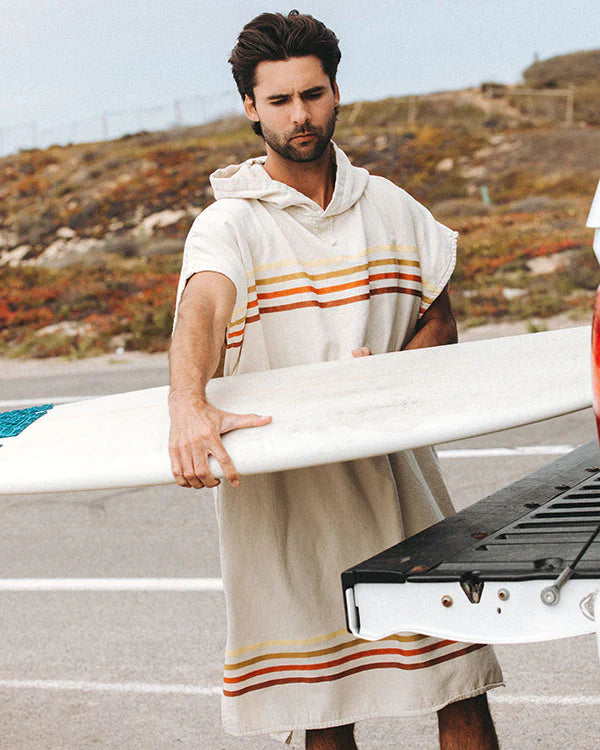 Sand Cloud Poncho  Border Classic Stripe NATURAL